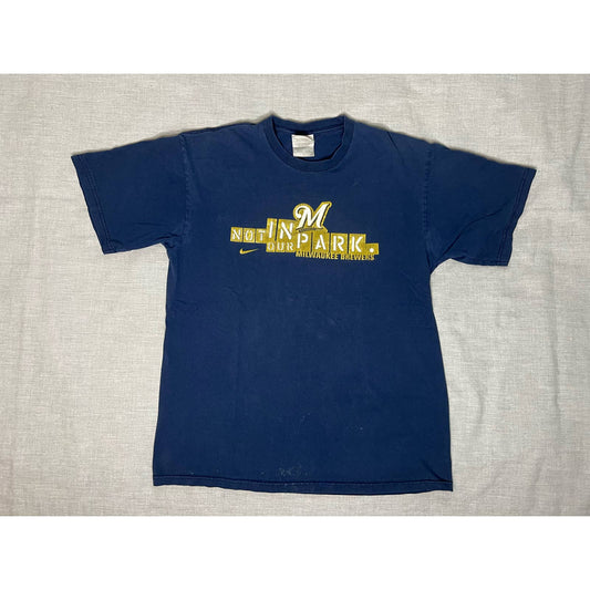 Vintage Nike Milwaukee Brewers Not In Our Park T-shirt Medium
