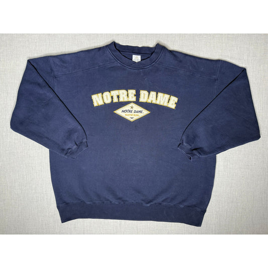 Vintage Y2K Notre Dame Fighting Irish Adidas Pullover Crewneck Sweatshirt 2XL