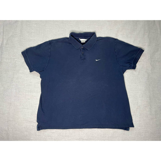 Vintage Nike Embroidered Navy Polo Shirt Large