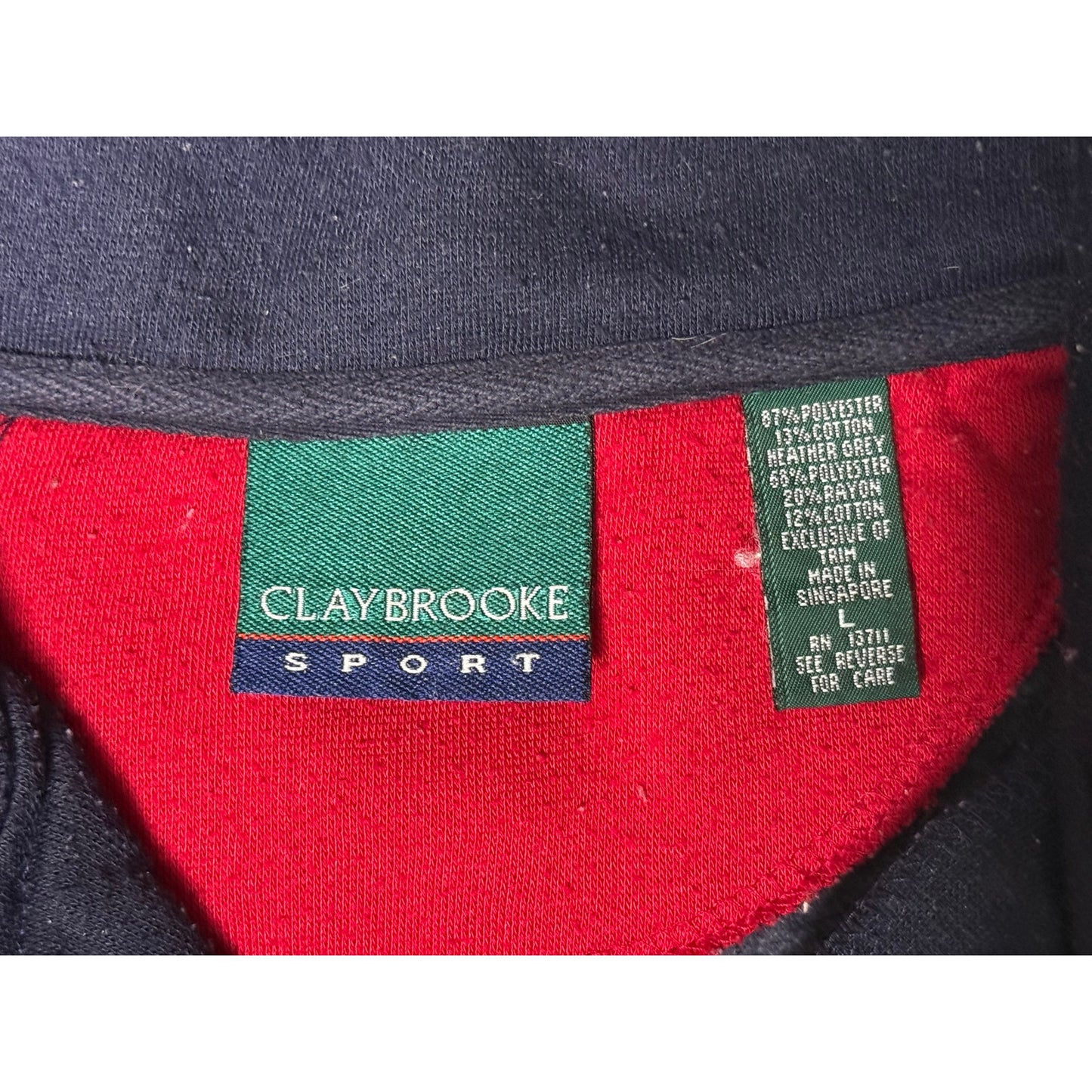 Vintage Claybrooke Sport Full Zip Snap Up Sweatshirt Large