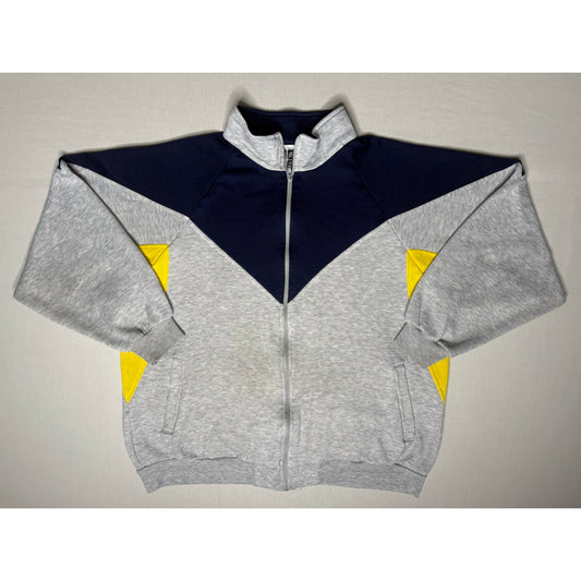 Vintage Active Wear Full Zip Color Block Sweatshirt Large