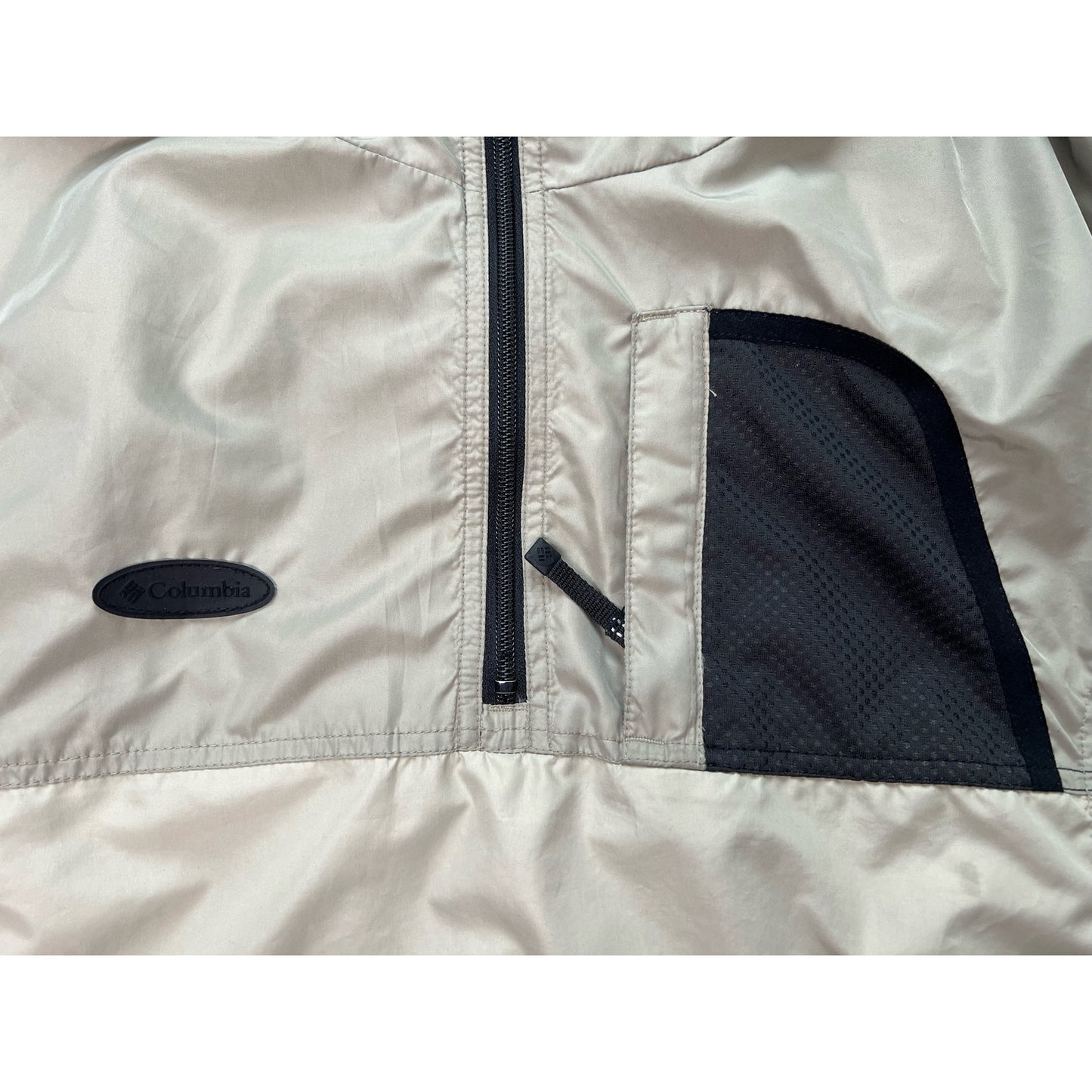 Columbia Quarter Zip Hooded Pullover Windbreaker Jacket Large