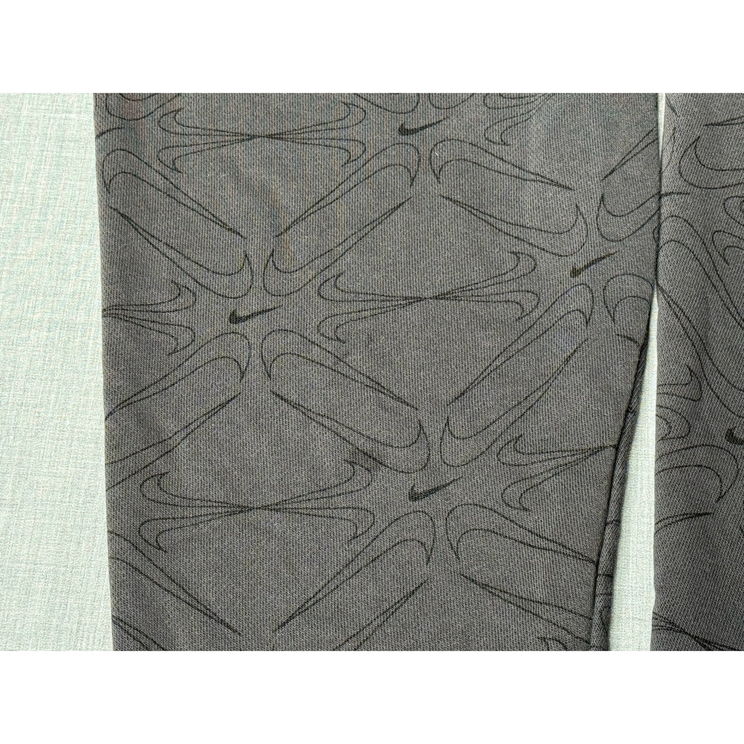 Nike Center Check All Over Swoosh Logo Pullover Hoodie Small