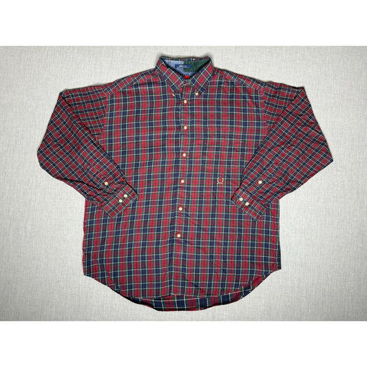 Vintage Tommy Hilfiger Plaid Button Down Dress Shirt Large