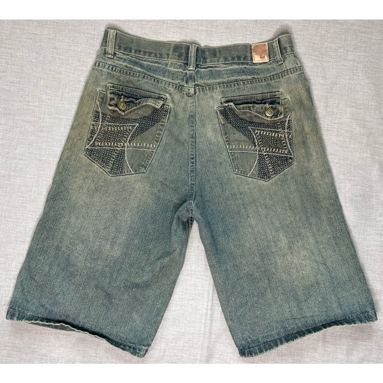 Emcee Premium Denim Flap Pocket Jean Shorts 36