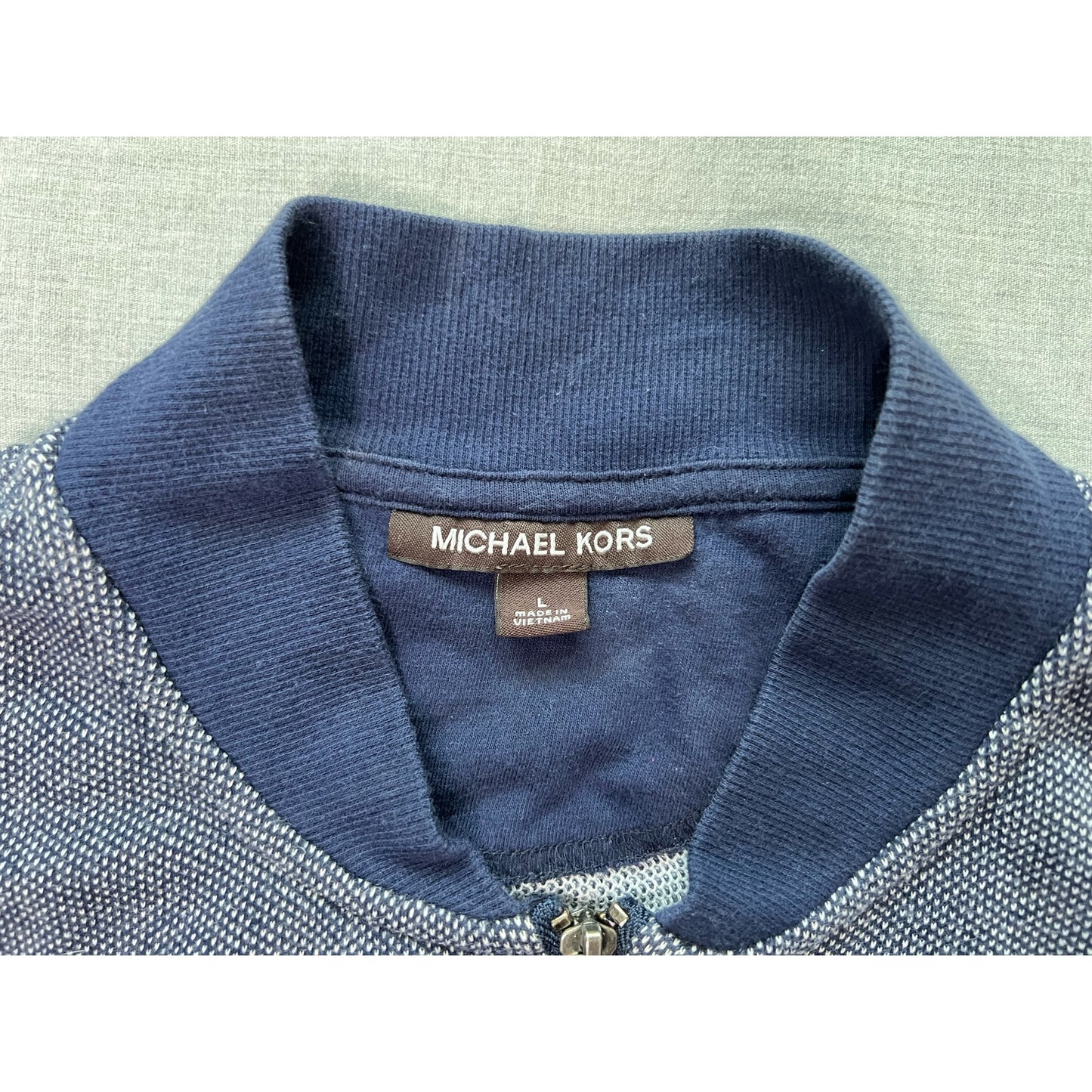 Michael Kors Full Zip Mock Neck Knit Jacket Large