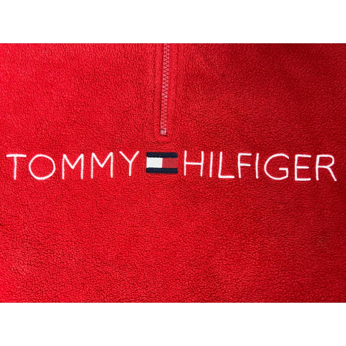 Vintage 90s Tommy Hilfiger Quarter Zip Sherpa Fleece Sweatshirt XL