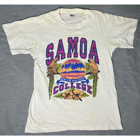 Vintage 1989 Samoa College South Pacific Single Stitch T-Shirt Medium
