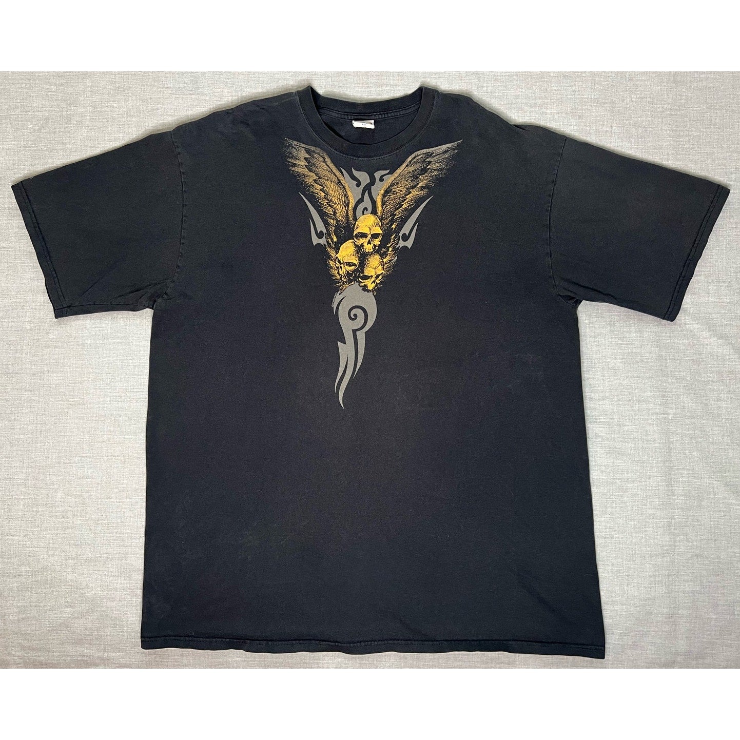 Vintage Crazy Shirts Tribal Skull Double Sided T-shirt 2XL