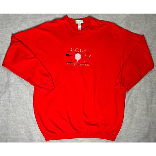 Vintage Van Heusen Golf Tee To Green Crewneck Sweatshirt 2XL