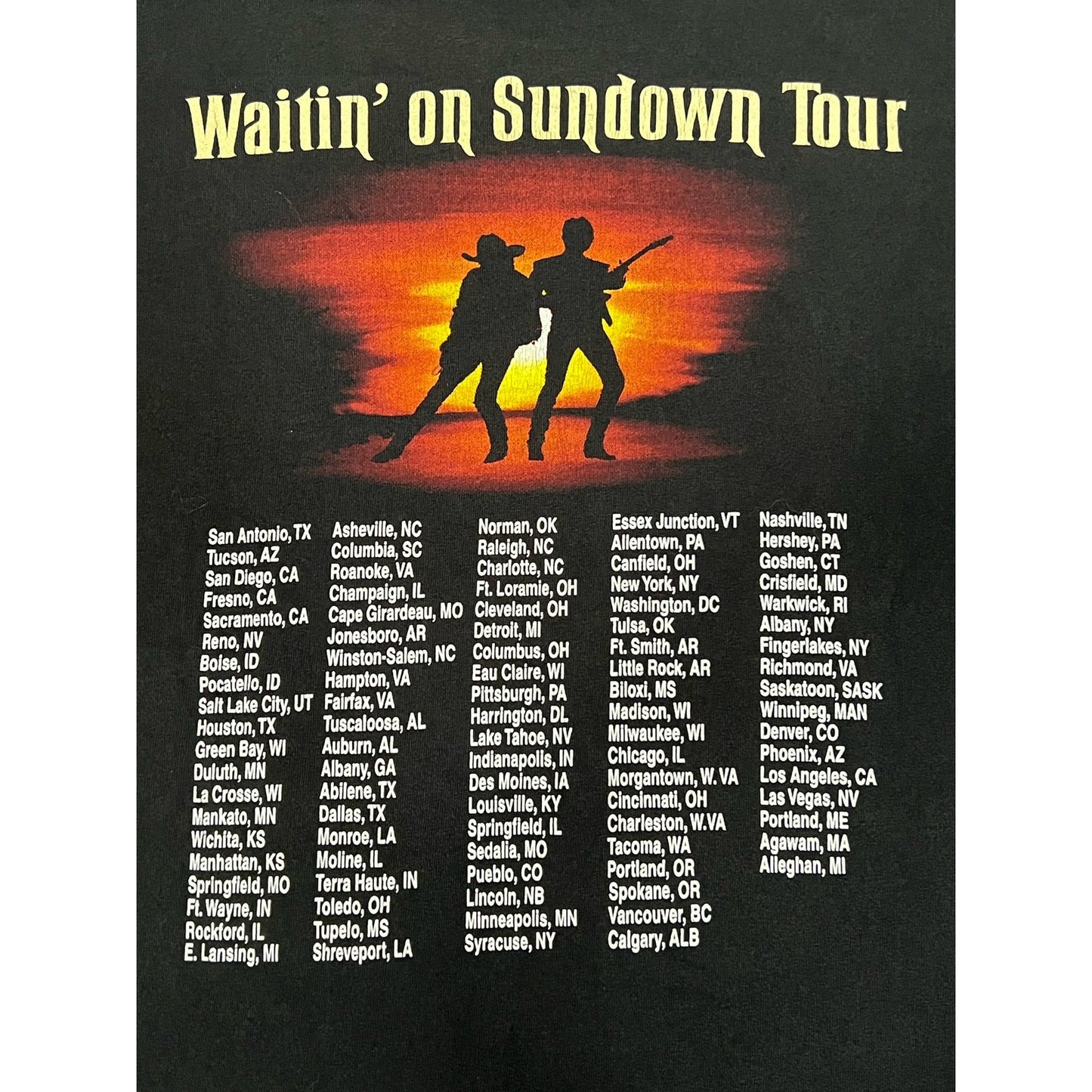 Vintage 90s Brooks & Dunn Waitin on Sundown Tour Single Stitch T-shirt Large