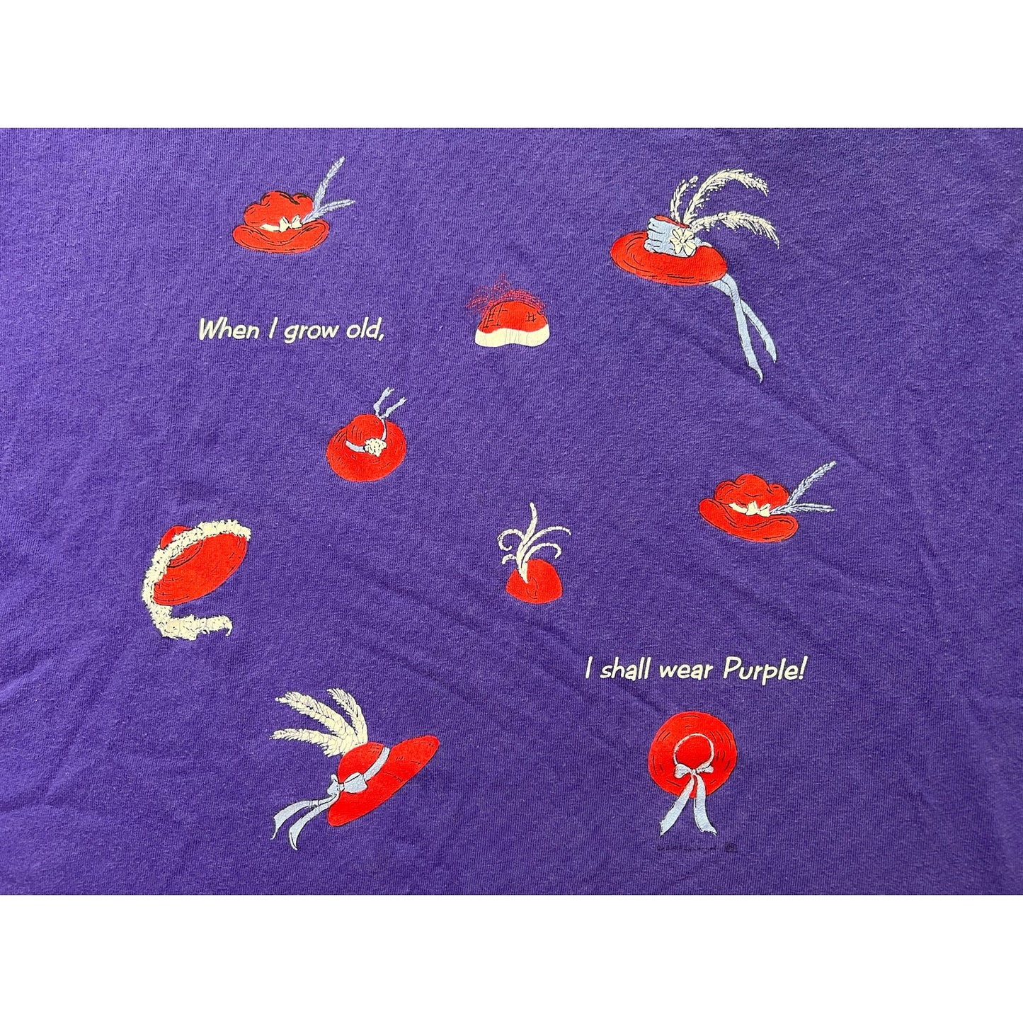 Vintage Red Hat Society I Shall Wear Purple Graphic T-shirt XL