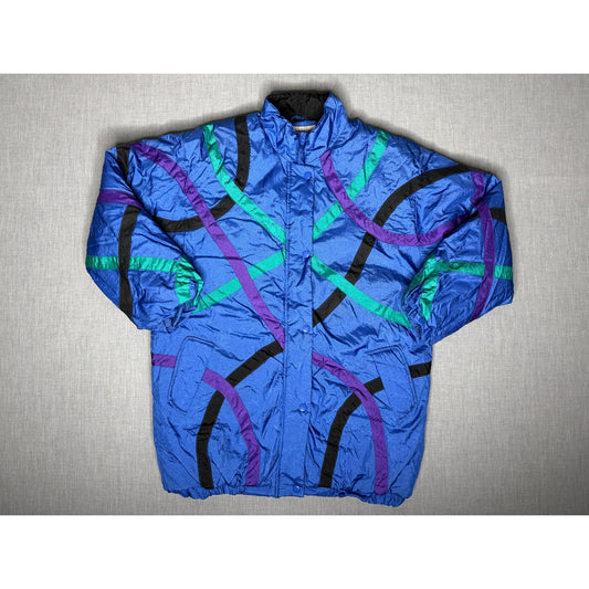 Vintage 90s Haband For Her Multicolor Abstract Full Zip Jacket Women's Large