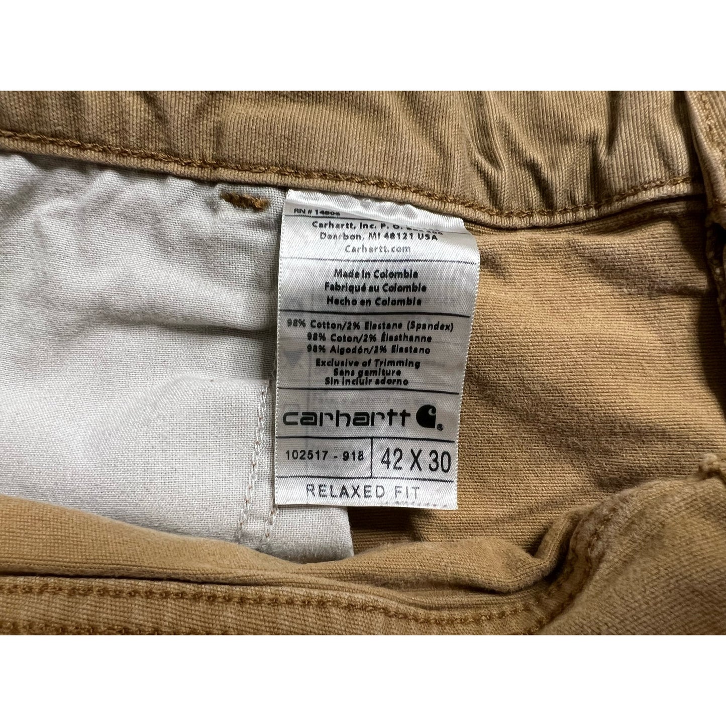 Carhartt Relaxed Fit Carpenter Work Pants 42x30