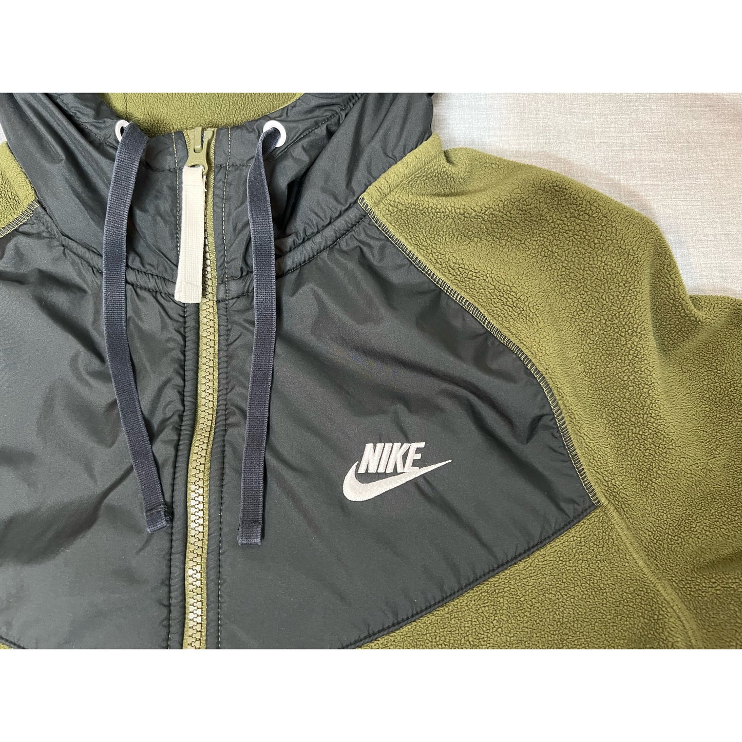 Nike Color Block Full Zip Fleece Hoodie Sweatshirt Medium