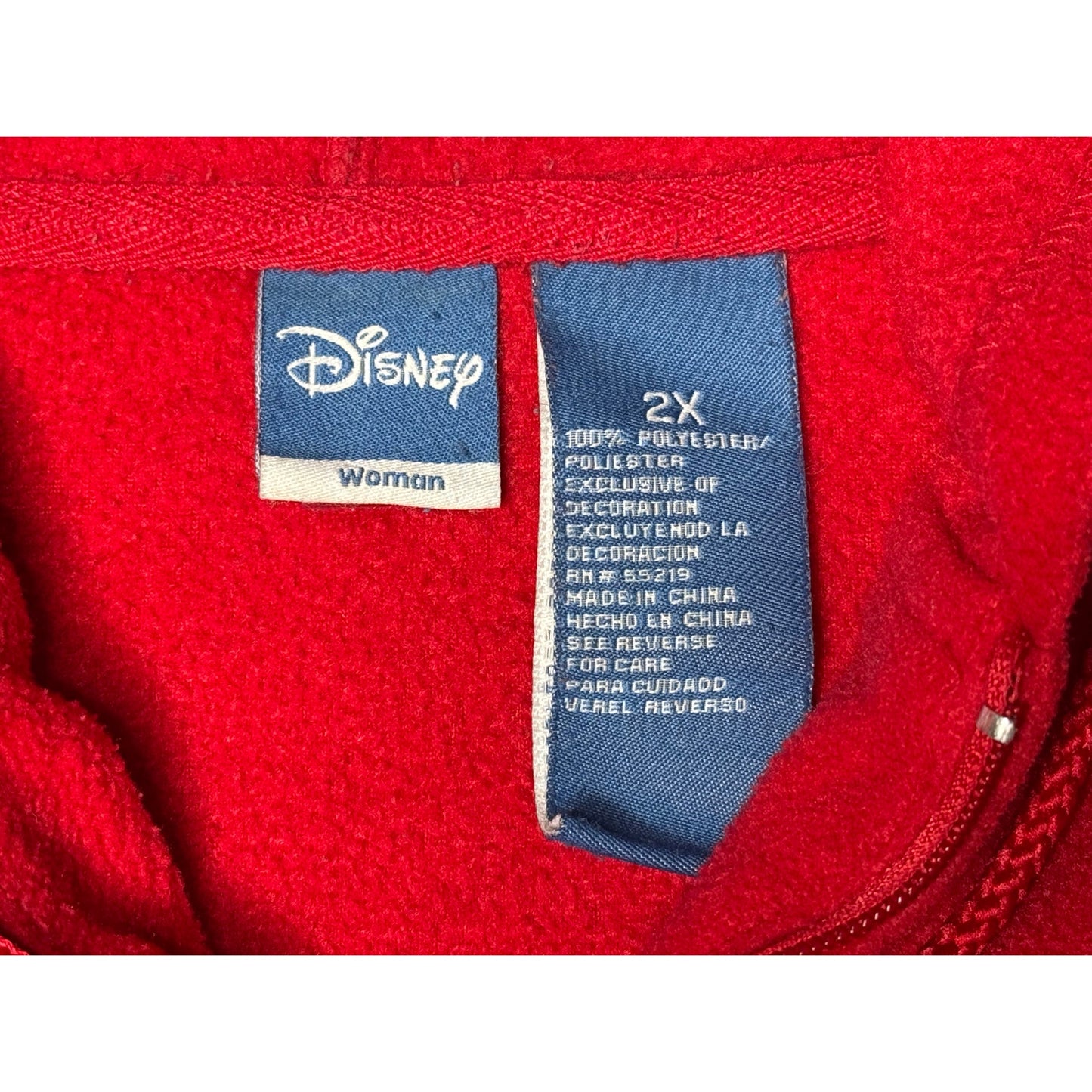 Vintage Mickey Mouse Disney Full Zip Fleece Hoodie Women’s 2XL