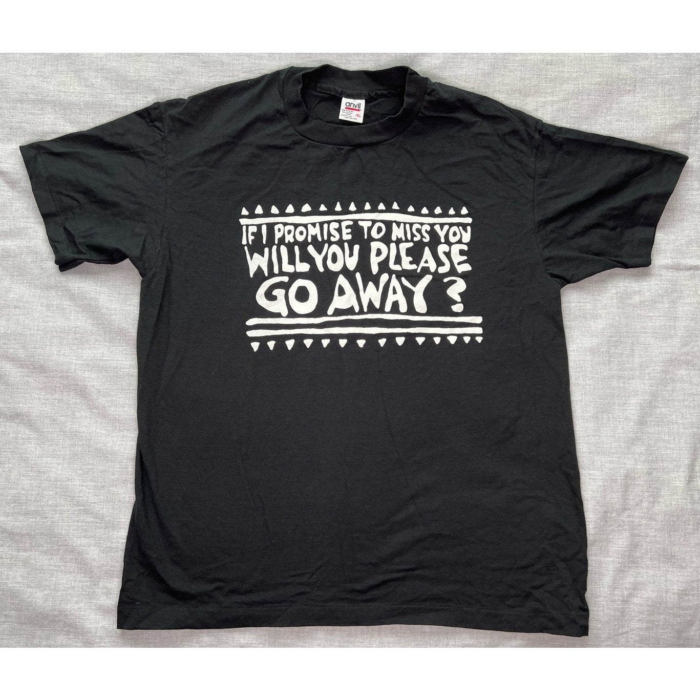 Vintage Please Go Away Single Stitch Joke T-shirt XL