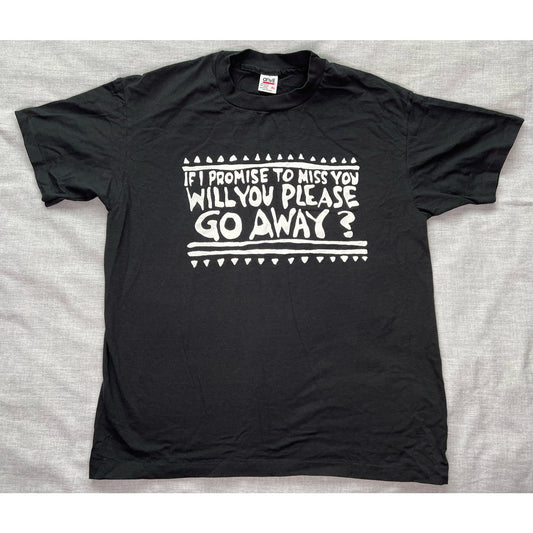 Vintage Please Go Away Single Stitch Joke T-shirt XL