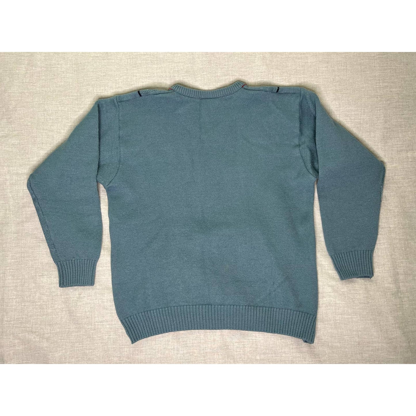 Vintage Fiordland Pure New Wool Knit Pullover V Neck Sweater XL