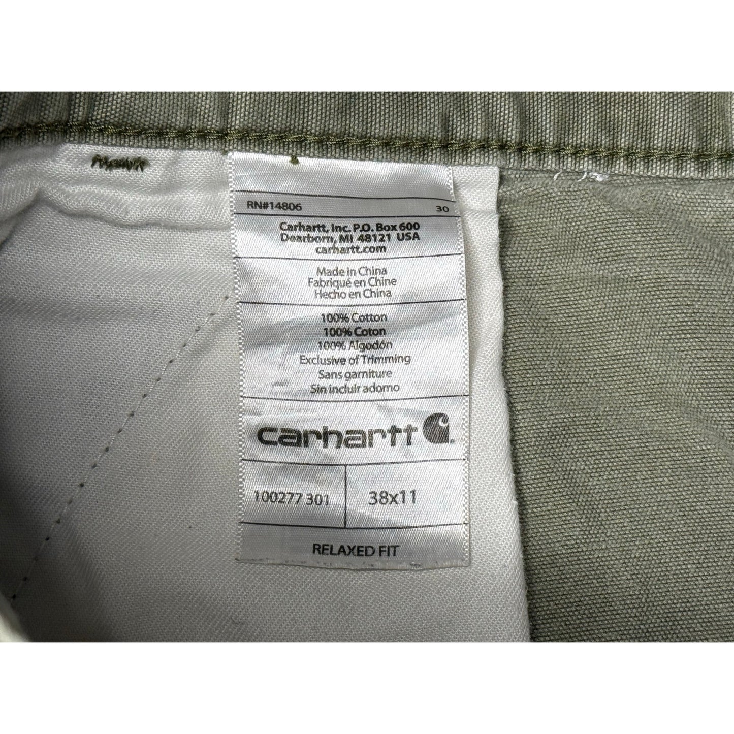 Carhartt Relaxed Fit Faded Cargo Utility Workwear Shorts 38