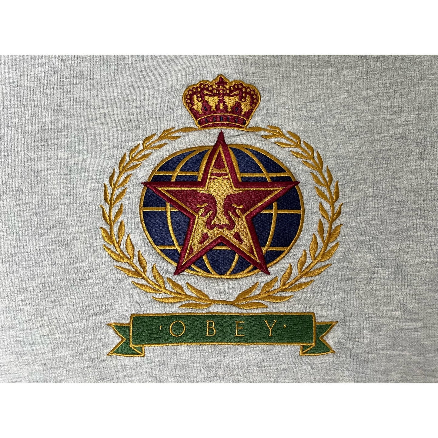 Obey Embroidered Pullover Crewneck Sweatshirt Small