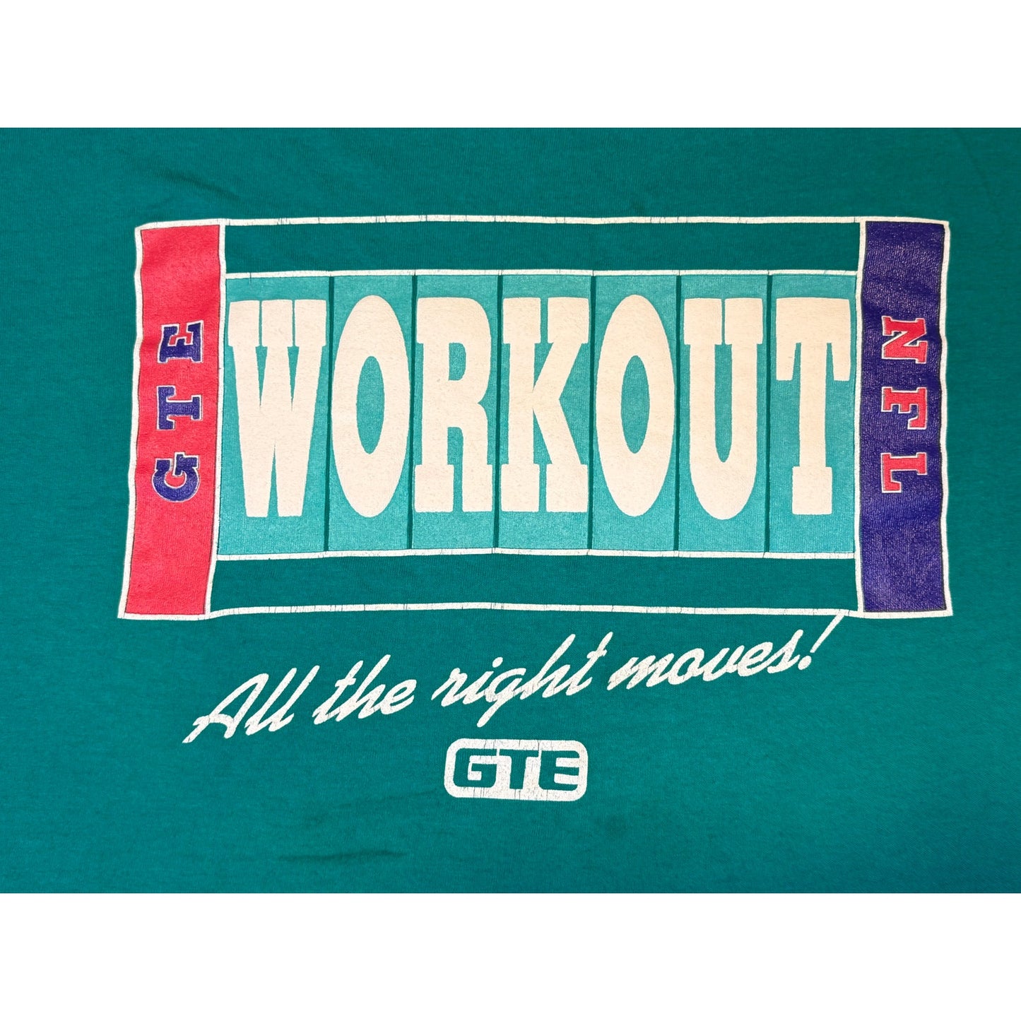 Vintage 90s NFL Football Workout GTE Telephone T-shirt XL