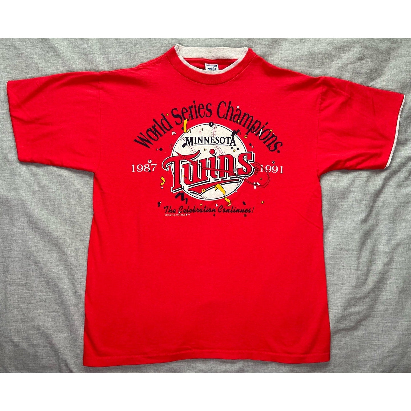 Vintage 1991 Minnesota Twins World Series Champions Single Stitch T-shirt XL