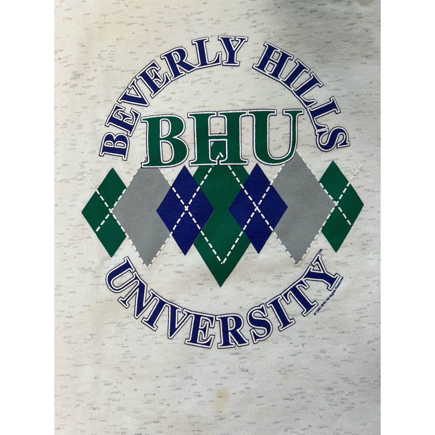 Vintage 1992 Beverly Hills University BHU Mock Neck Sweatshirt