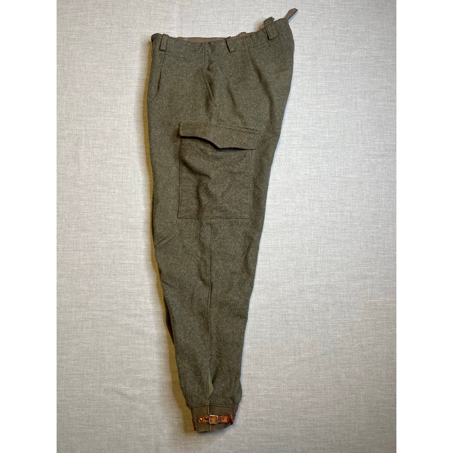 Vintage 1940s Swedish Crown WWII Wool Army Cargo Pants C48 30x29