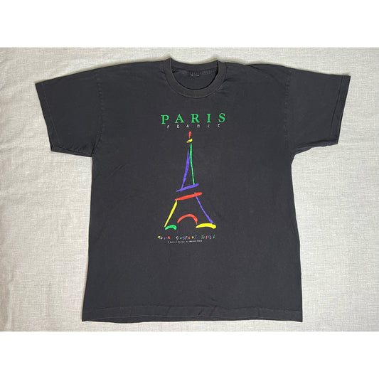 Vintage 90s Paris France Eiffel Tower Single Stitch T-shirt Large