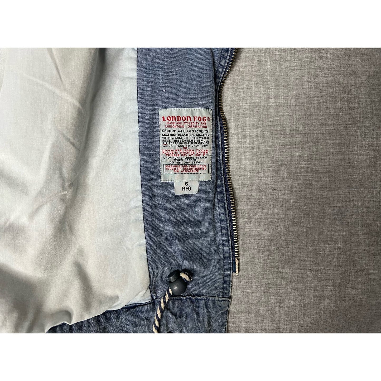 Vintage London Fog Denim Full Zip Jean Jacket Small Regular