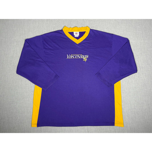 Vintage Minnesota Vikings V-Neck Long Sleeve Shirt 2XL