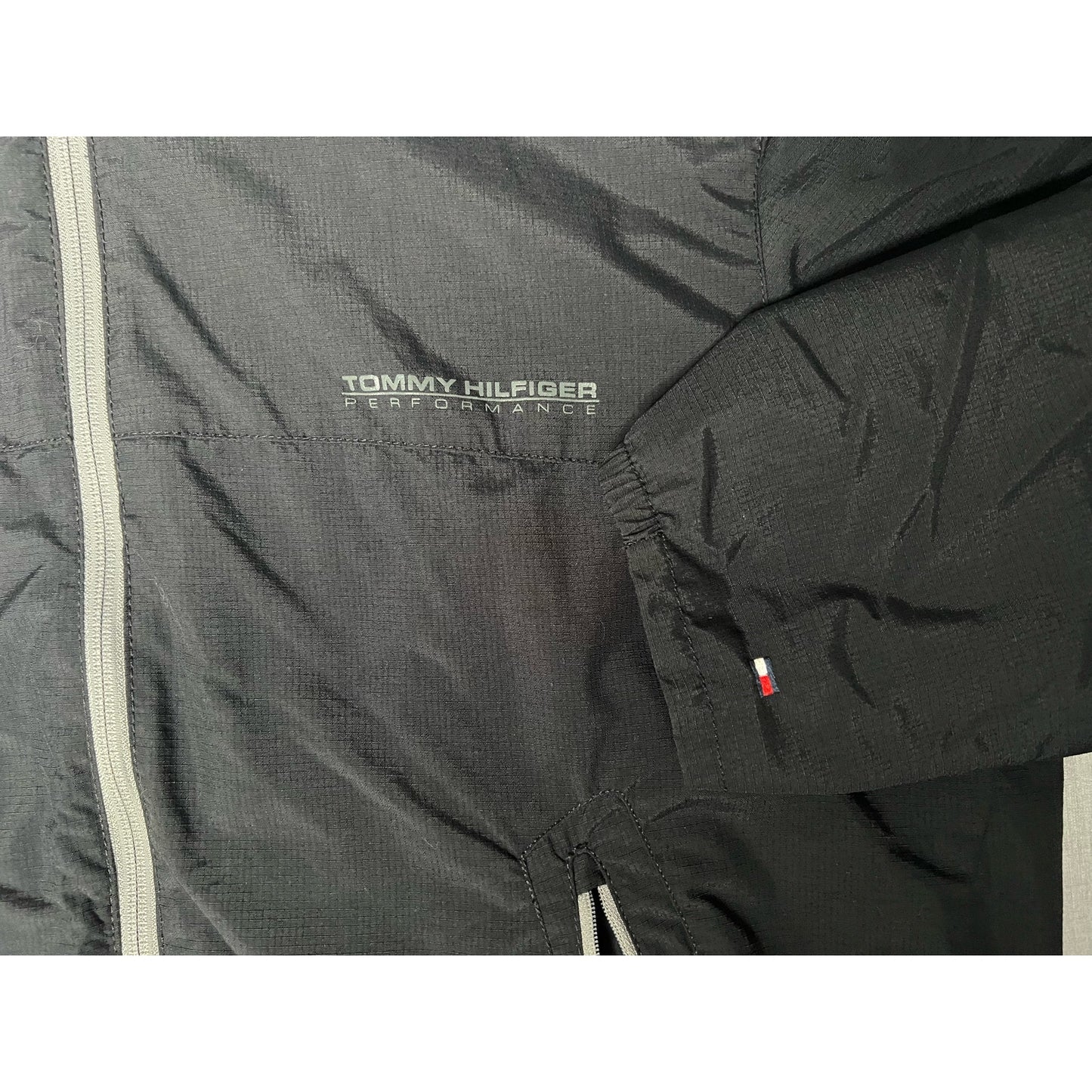 Vintage Y2K Tommy Hilfiger Performance Full Zip Lined Hooded Jacket Large