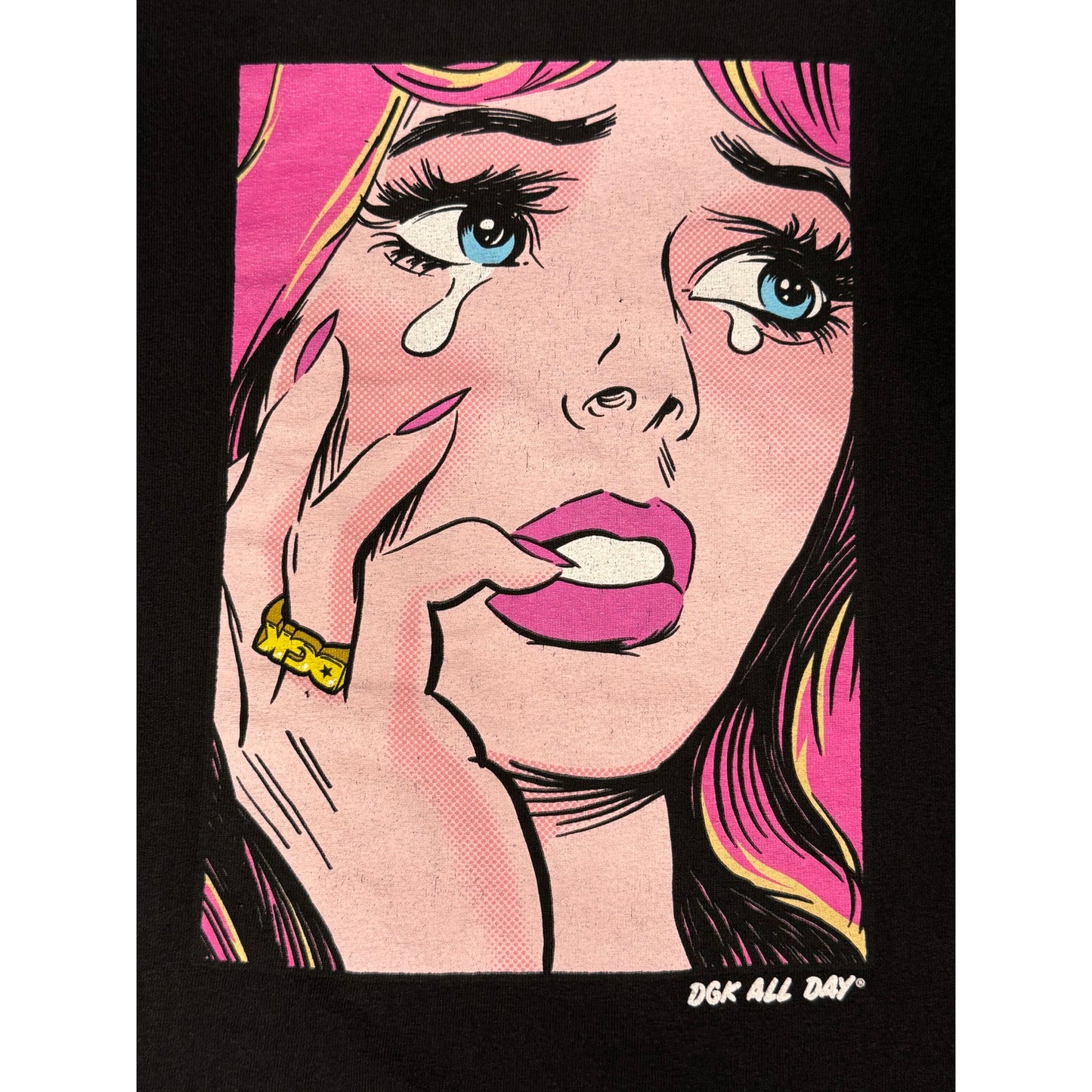 DGK All Day Crying Girl Comic Skateboarding T-shirt Large