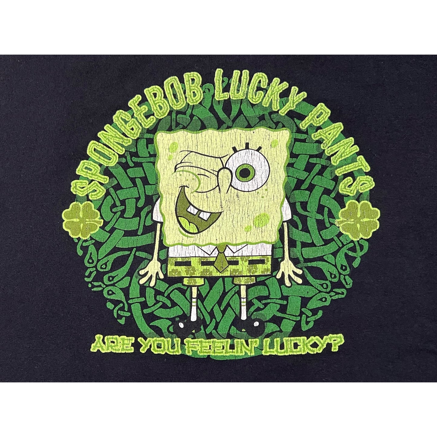 Vintage Y2K SpongeBob Lucky Pants Cartoon T-shirt Medium