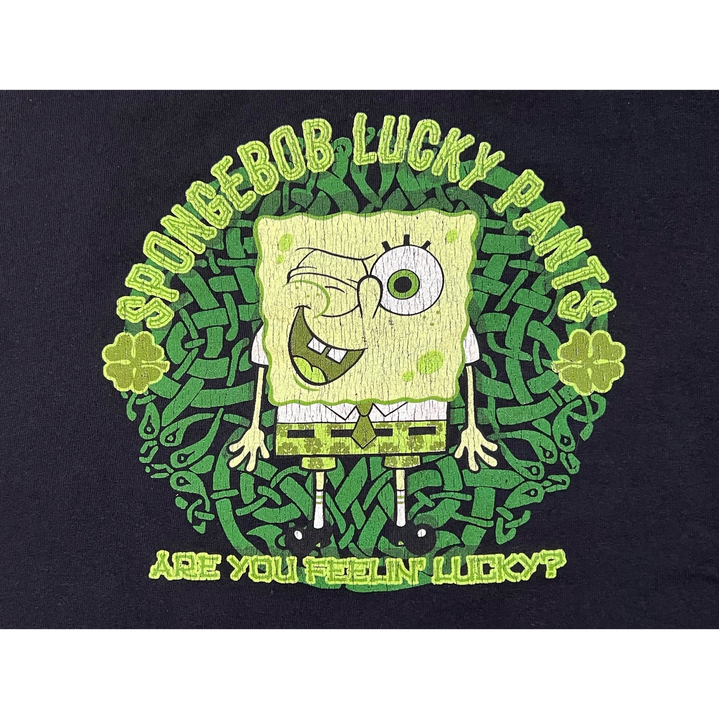 Vintage Y2K SpongeBob Lucky Pants Cartoon T-shirt Medium