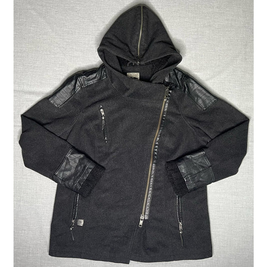Harley Davidson Wool Blend Leather Patch Moto Biker Jacket Women’s 1W