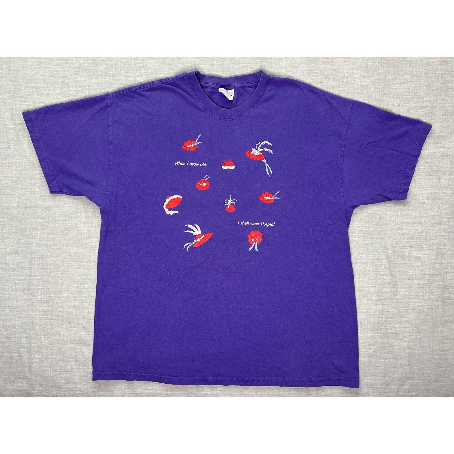Vintage Red Hat Society I Shall Wear Purple T-shirt XL