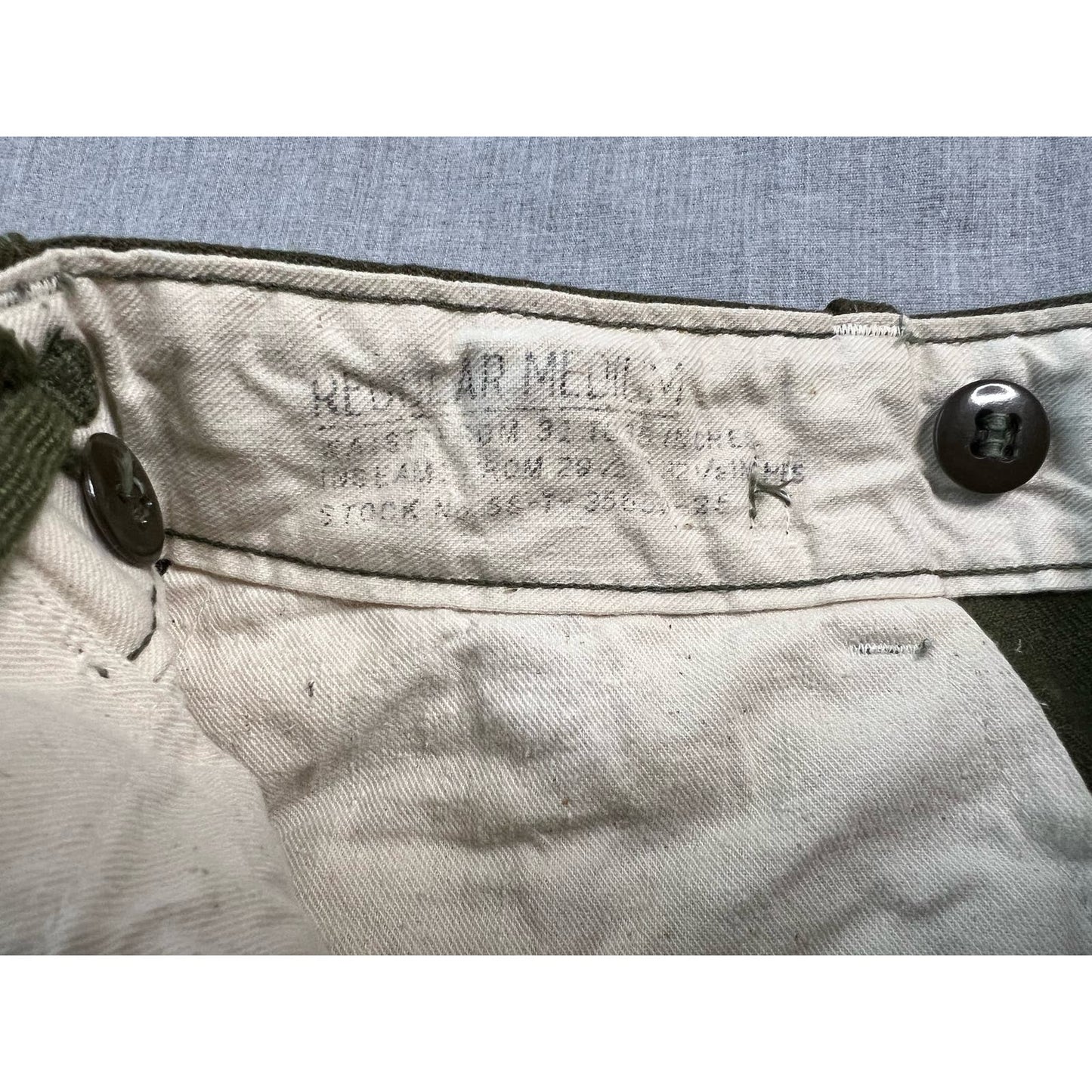 Vintage 1950s Korean War Wool Army Field Trousers M-1951 Regular Medium