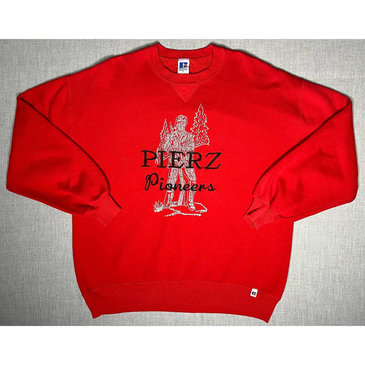Vintage Russell Athletic Pierz Pioneers Pullover Crewneck Sweatshirt XL