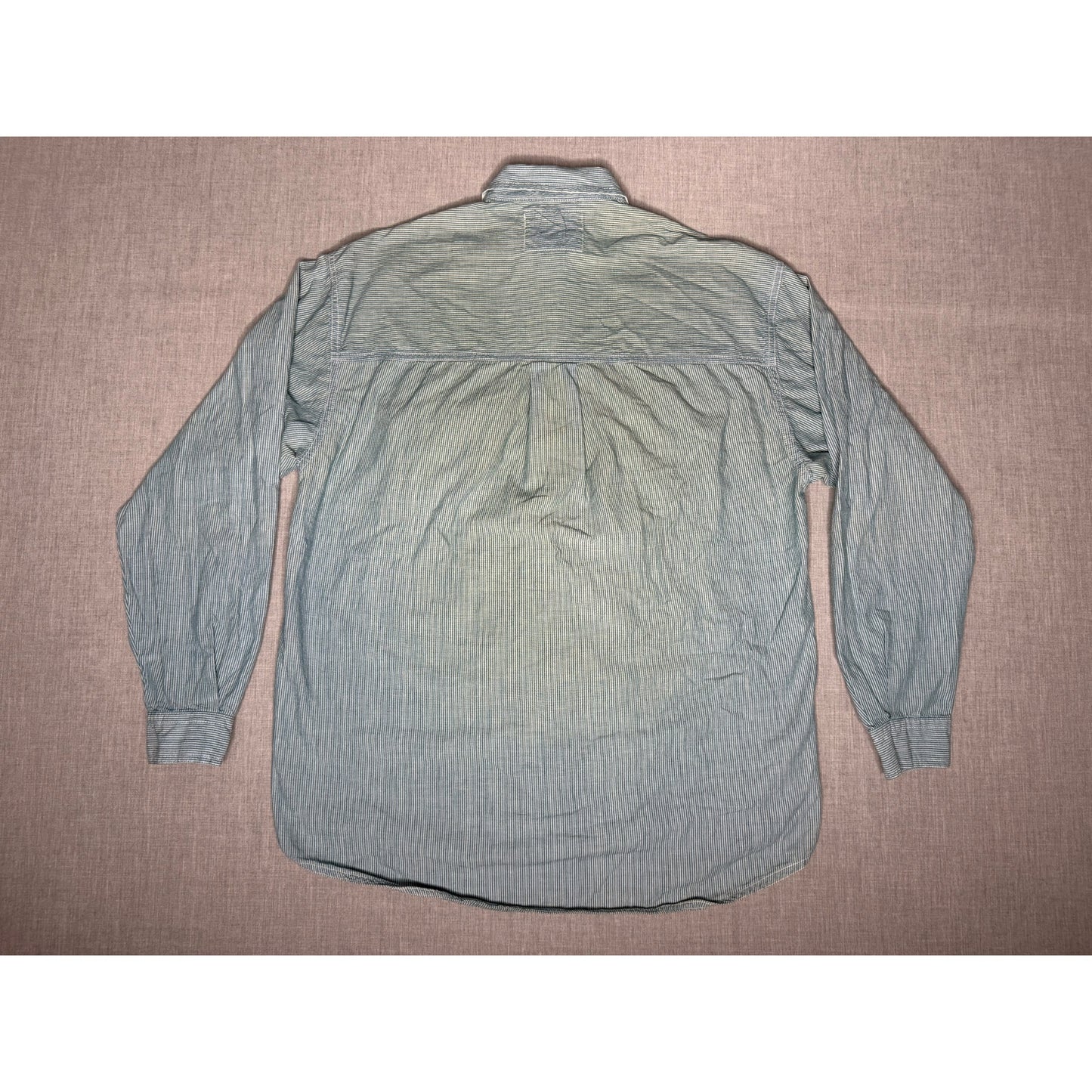 Vintage 90s Levi’s Real Indigo Pinstripe Button Up Shirt Medium