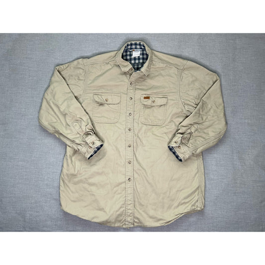 Vintage Carhartt Flannel Lined Button Up Shirt Jacket 2XL