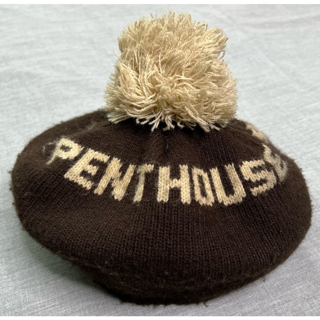Vintage Penthouse Pom Pom Newsboy Flat Cap Hat