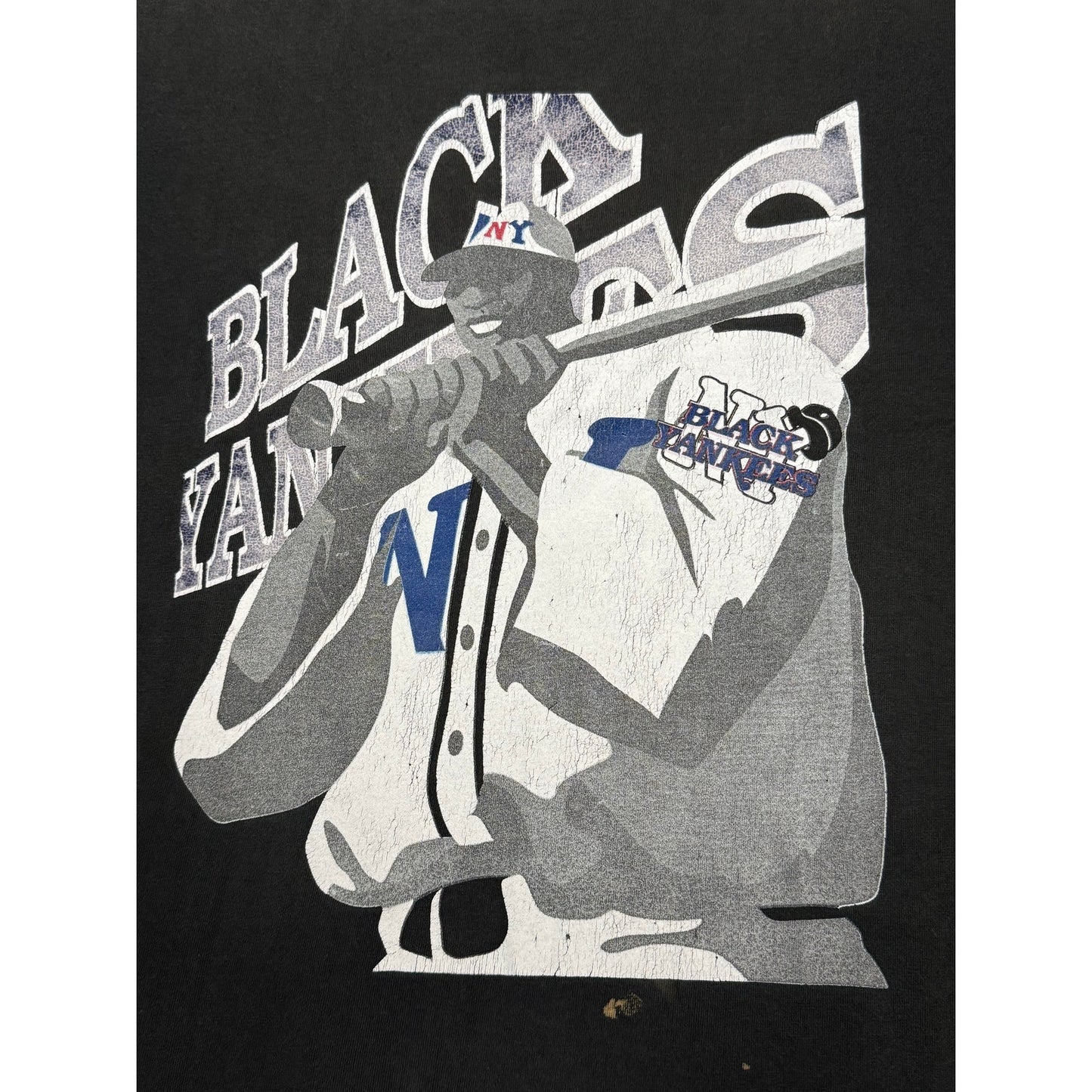 Vintage Black Yankees Negro League Baseball Cross Over Cropped T-shirt XL