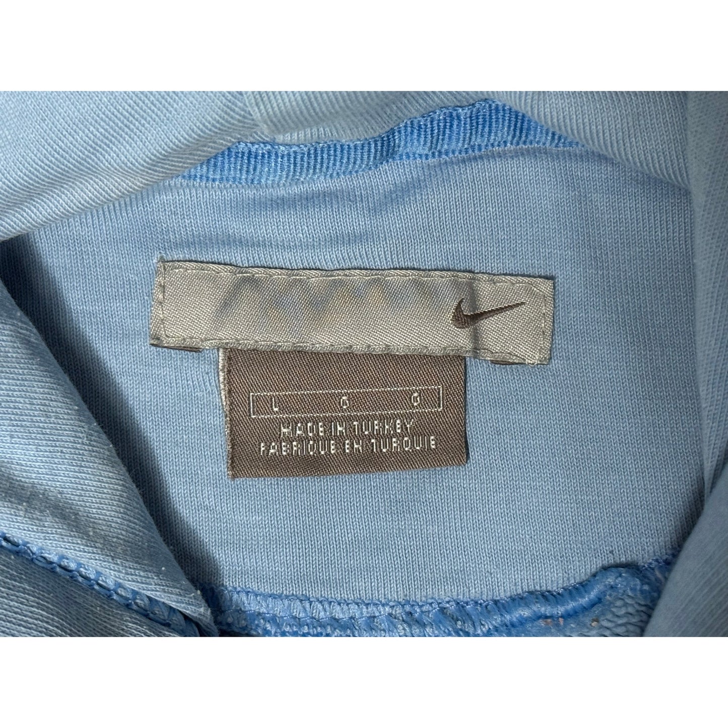 Vintage Y2K Nike Baby Blue Pullover Hoodie Large