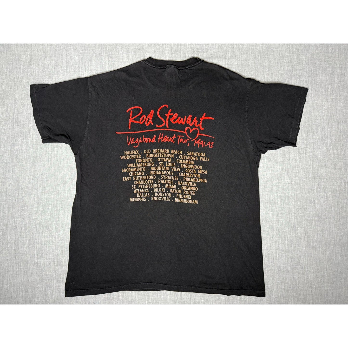 Vintage 1991 Rod Stewart Single Stitch Vagabond Heart Tour T-shirt XL