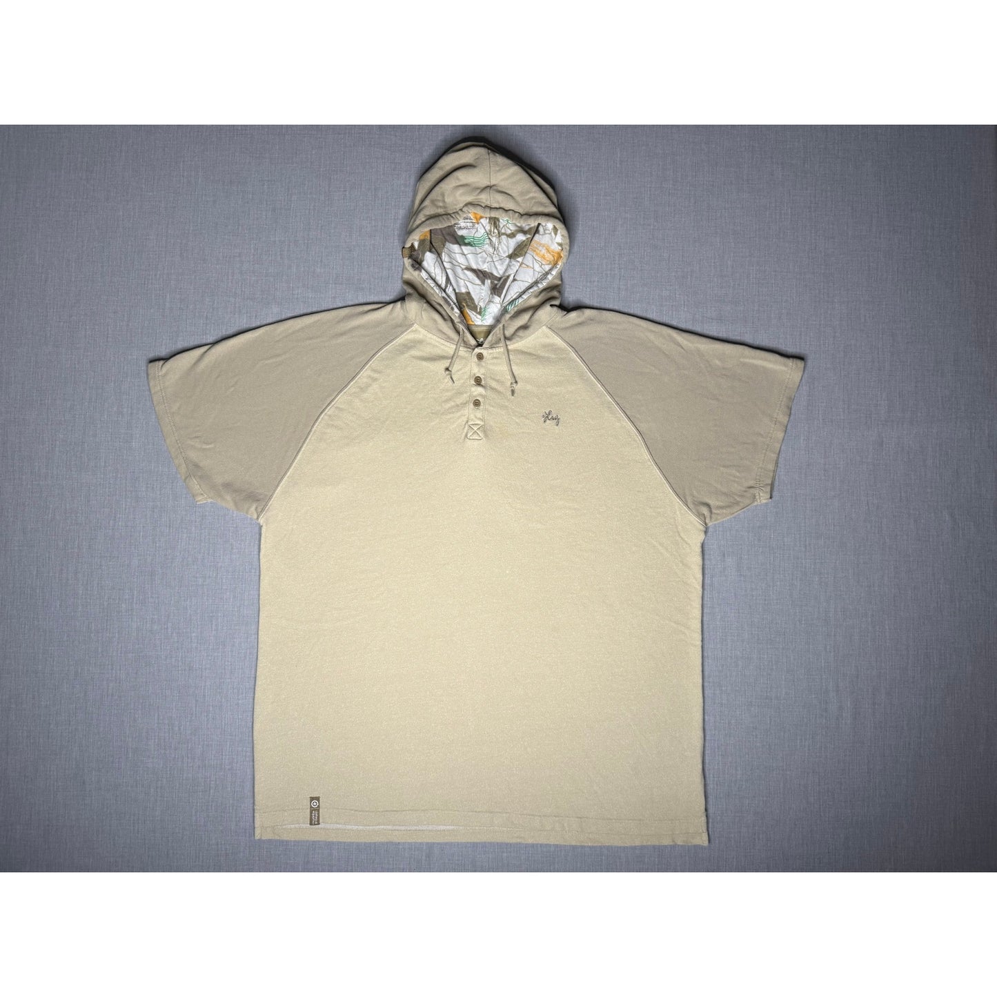 LRG Lifted Research Group Hooded Short Sleeve Henley Shirt 4XL