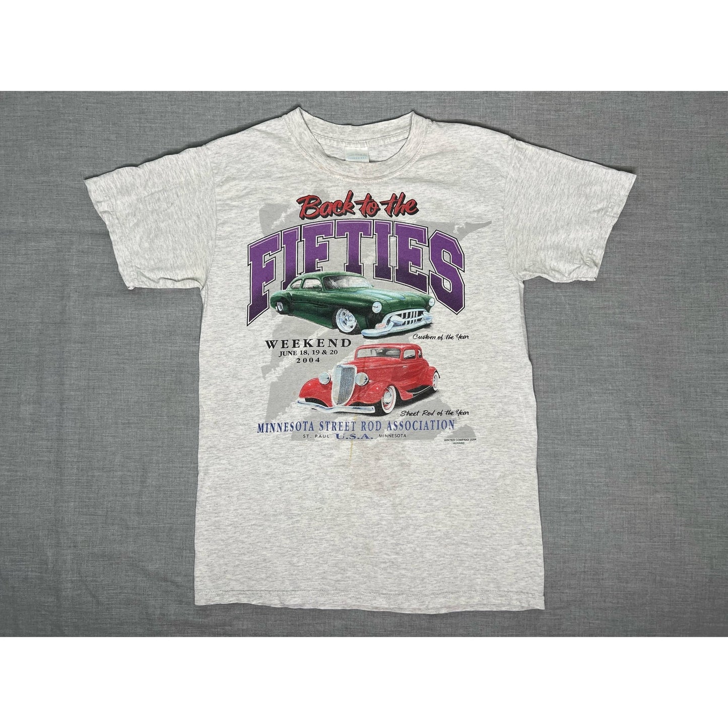 Vintage 2004 Back to the Fifties Minnesota Classic Car T-shirt Small