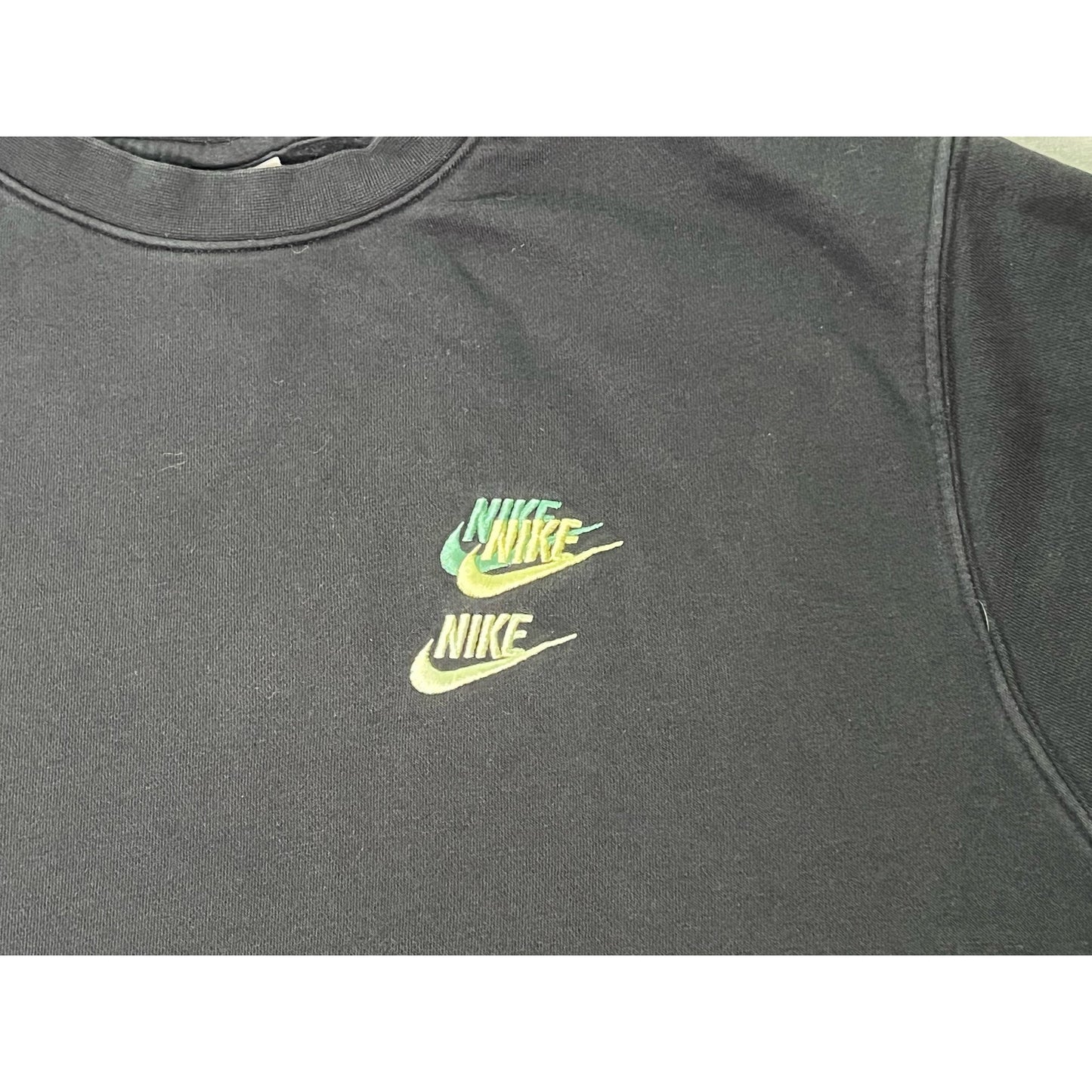 Nike Multi Logo Embroidered Pullover Crewneck Sweatshirt Large