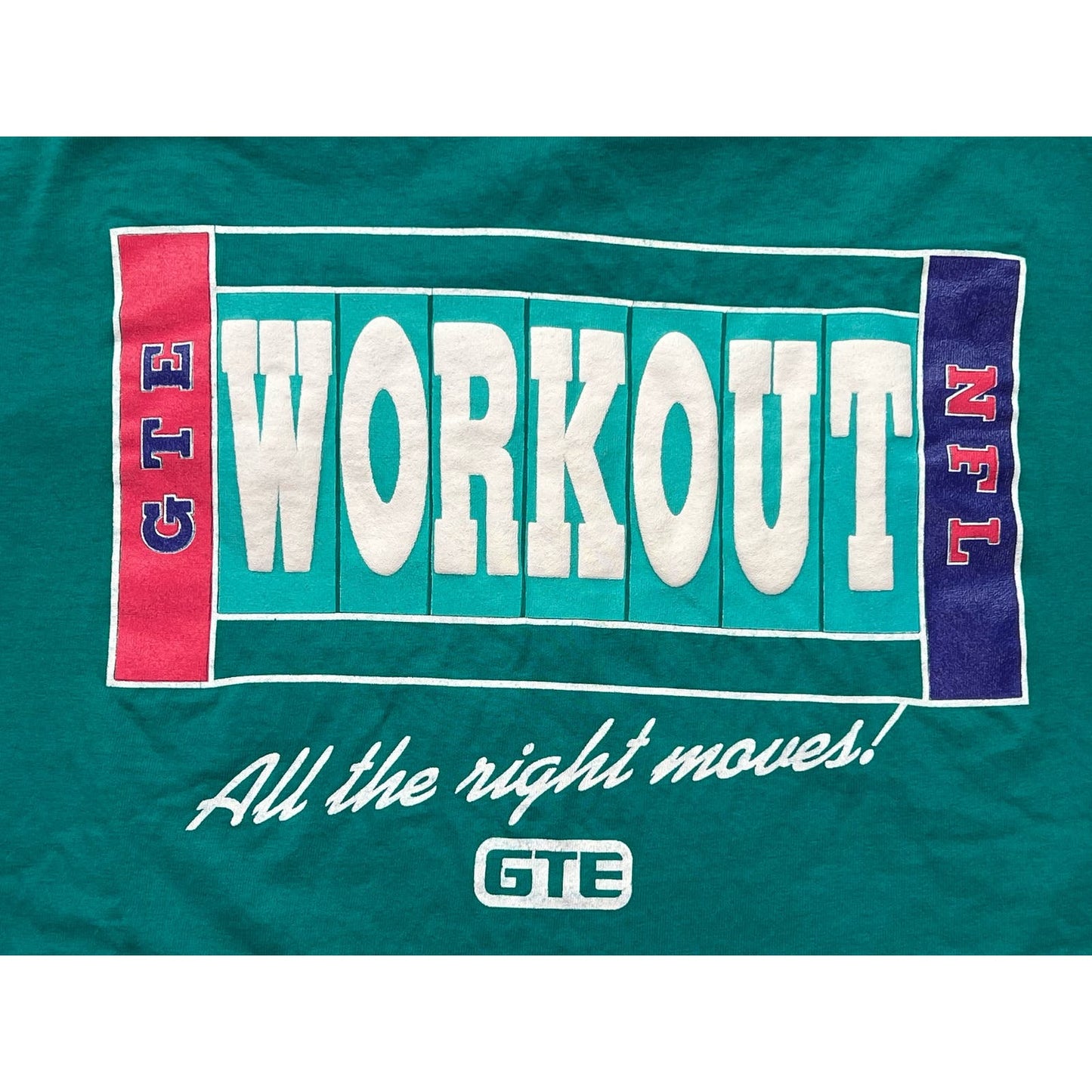 Vintage 90s NFL Football Workout GTE Telephone T-shirt XL